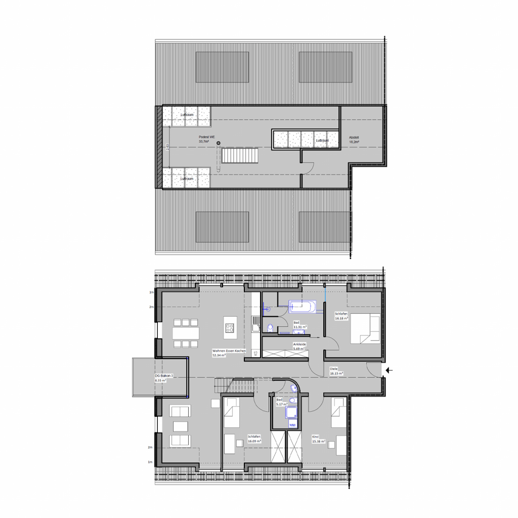 WE 19 – Wohnhaus, DG rechts Stadt-, Turm- und Waldblick